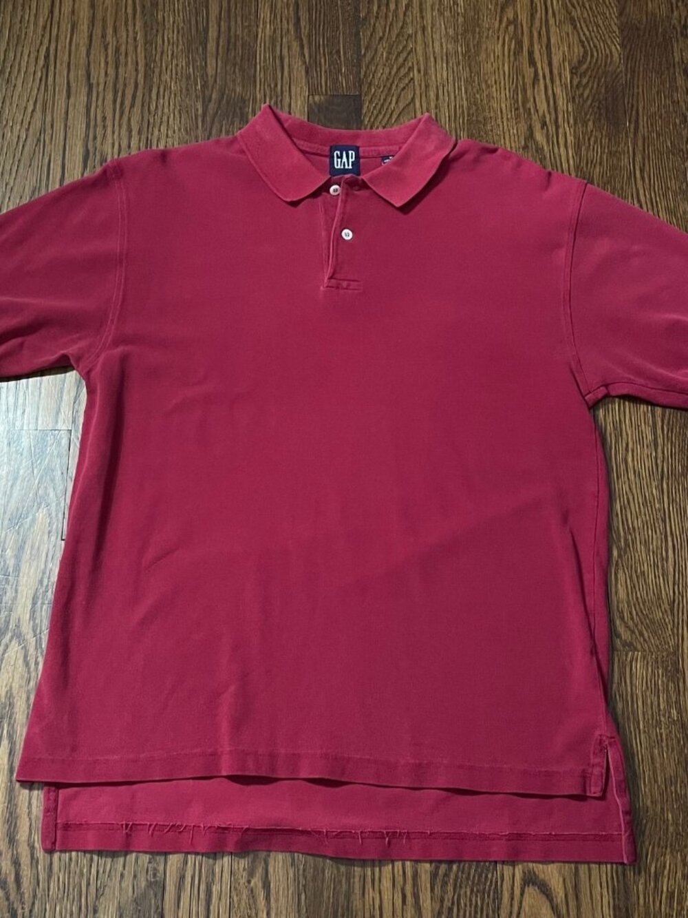 GAP Polo Shirt Mens Medium Red Short Sleeve Cotton Y2K Classic Casual